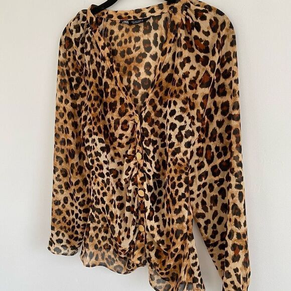 ZARA Leopard Print Blouse - Picture 3 of 5